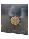 Black Lacquered Wood Credenza w/ Chinese Brass Hardware