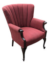 Burgundy VIntage Upholstered Wingback Arm Chair