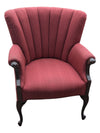 Burgundy VIntage Upholstered Wingback Arm Chair