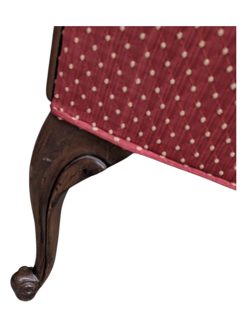 Burgundy VIntage Upholstered Wingback Arm Chair