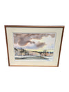 Watercolour Winter Lakeview Landscape Painting by Brian Marshall Atyeo