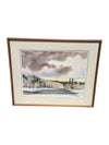 Watercolour Winter Lakeview Landscape Painting by Brian Marshall Atyeo