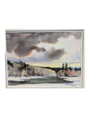 Watercolour Winter Lakeview Landscape Painting by Brian Marshall Atyeo