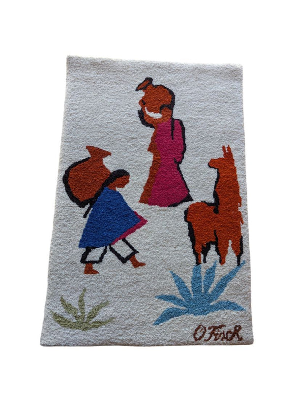 Indios Woven Wall Hanging Ecuador by Olga Fisch