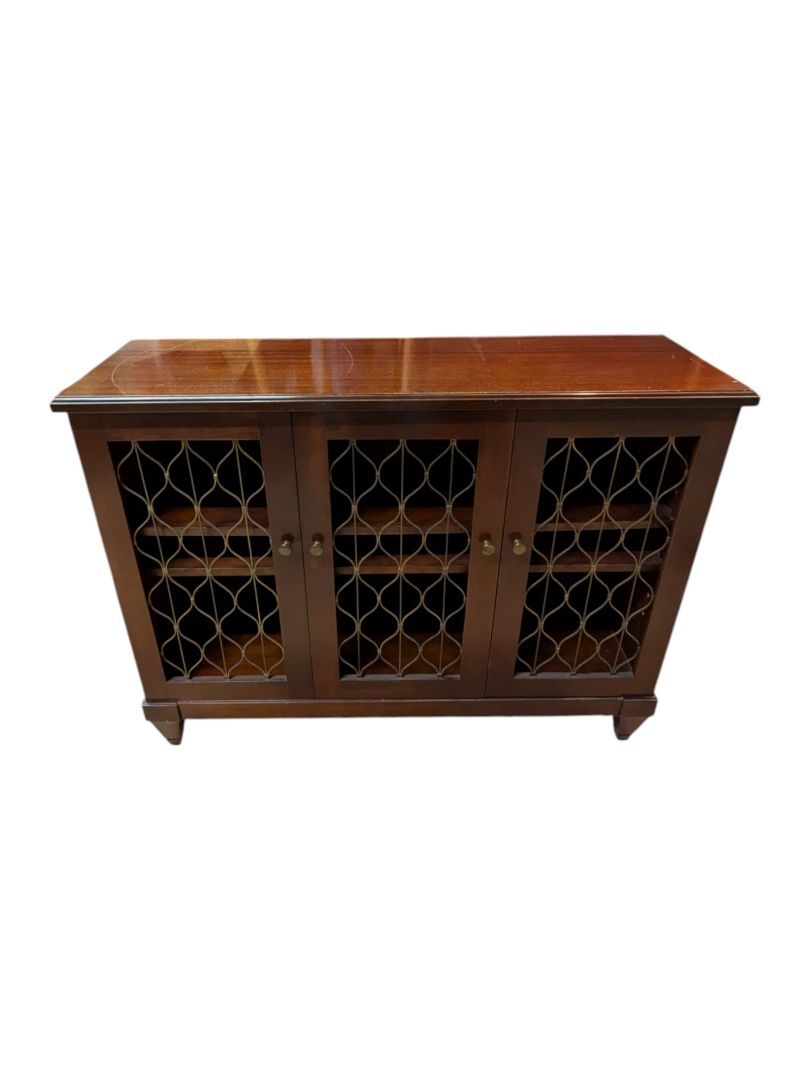 Solid Wood Sideboard Buffet w/ 4 Decorative Doors (2 Functional)