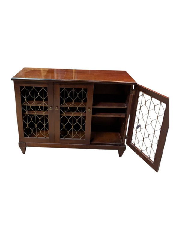 Solid Wood Sideboard Buffet w/ 4 Decorative Doors (2 Functional)