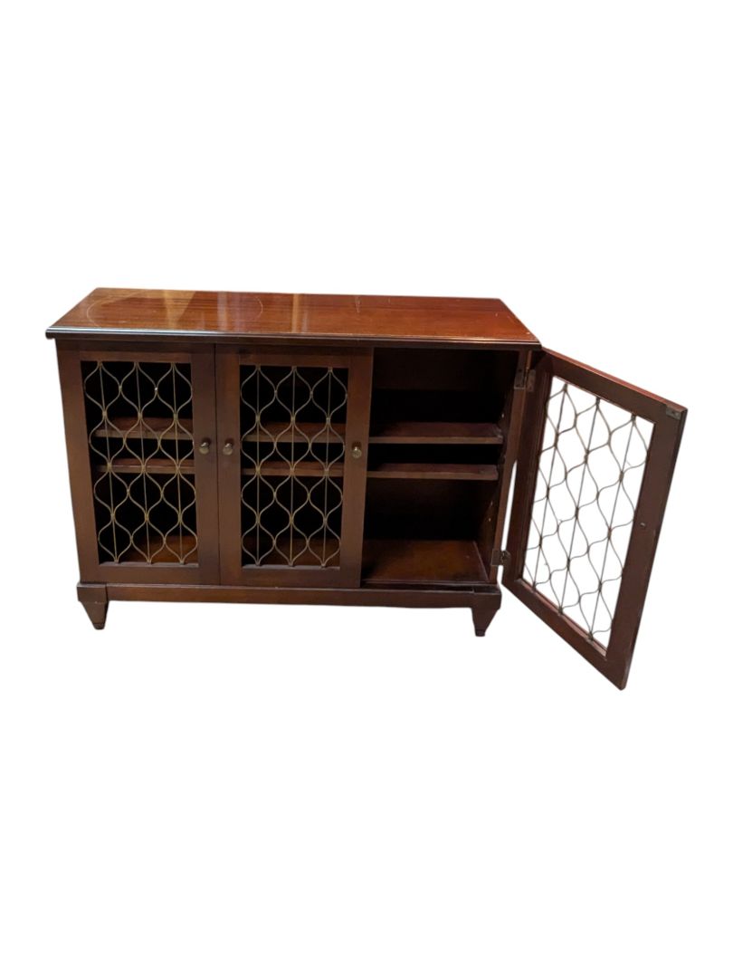 Solid Wood Sideboard Buffet w/ 4 Decorative Doors (2 Functional)