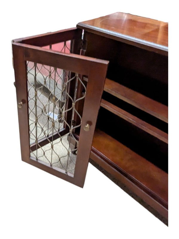 Solid Wood Sideboard Buffet w/ 4 Decorative Doors (2 Functional)