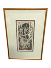 "Gassem" Linocut of an Elderly Man Painting by June Cullina
