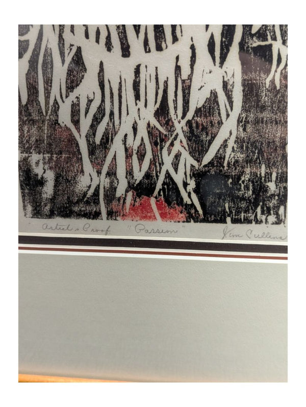 "Gassem" Linocut of an Elderly Man Painting by June Cullina