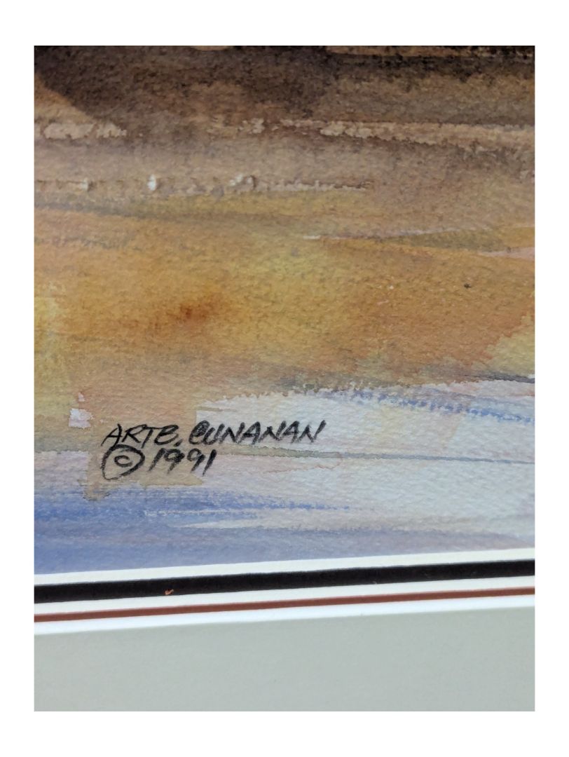 Arte Cunanan (1991) – Autumn River Landscape – Original Watercolor