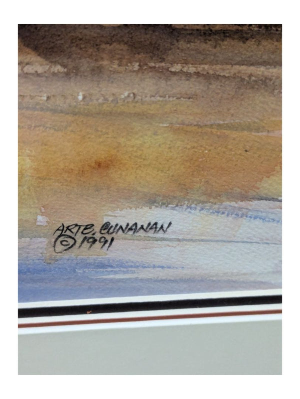 Arte Cunanan (1991) – Autumn River Landscape – Original Watercolor