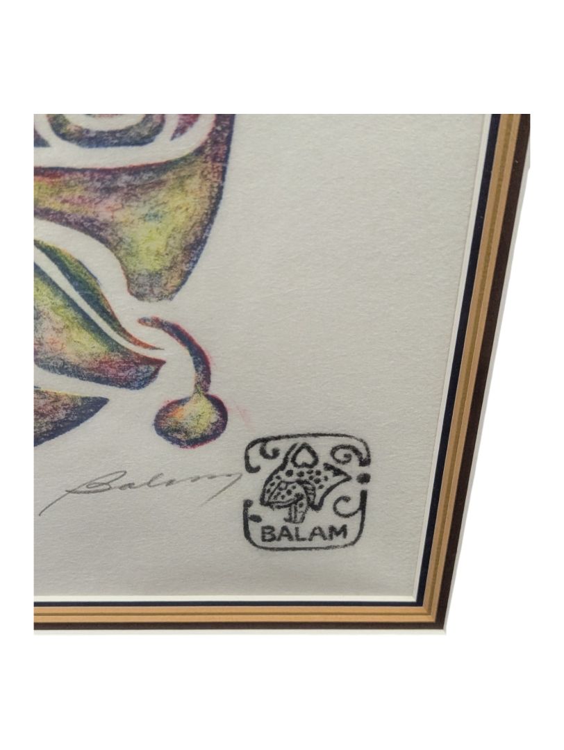 Home Glyph Palangue Rubbing Painting Print by Carlos Balam