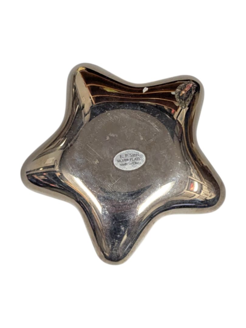 EP Steel Silver Plated Star Shape Trinket Box