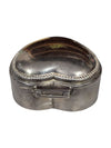 Vintage Silvertone Heart Shape Jewelry Box