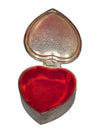 Vintage Silvertone Heart Shape Jewelry Box