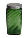 Depression Era Green Ribbed Jar