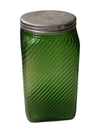 Depression Era Green Ribbed Jar