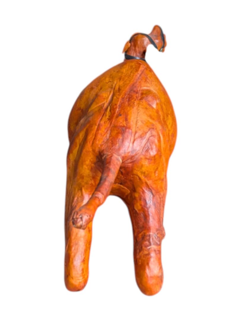 Genuine Leather Resting Camel Sculpture