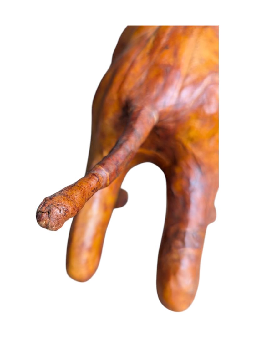Genuine Leather Resting Camel Sculpture