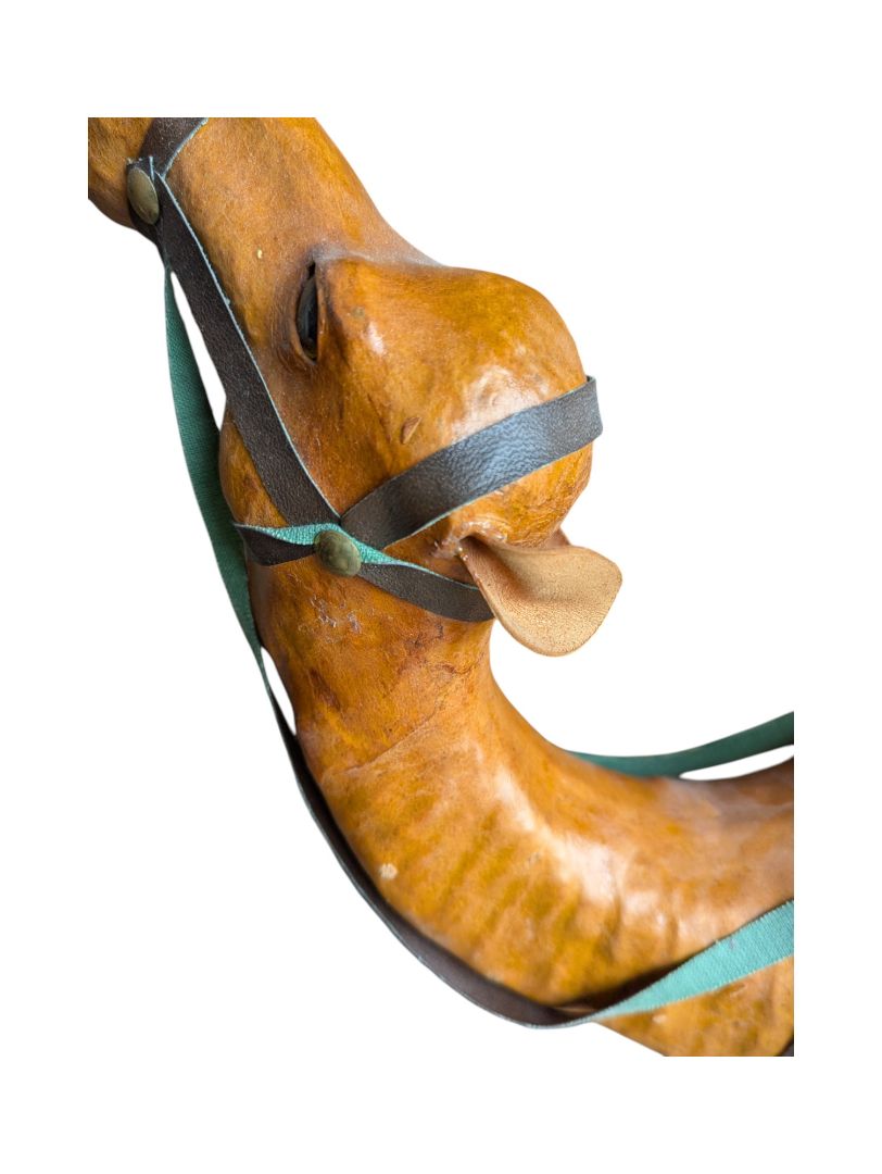 Genuine Leather Standing Camel Sculture