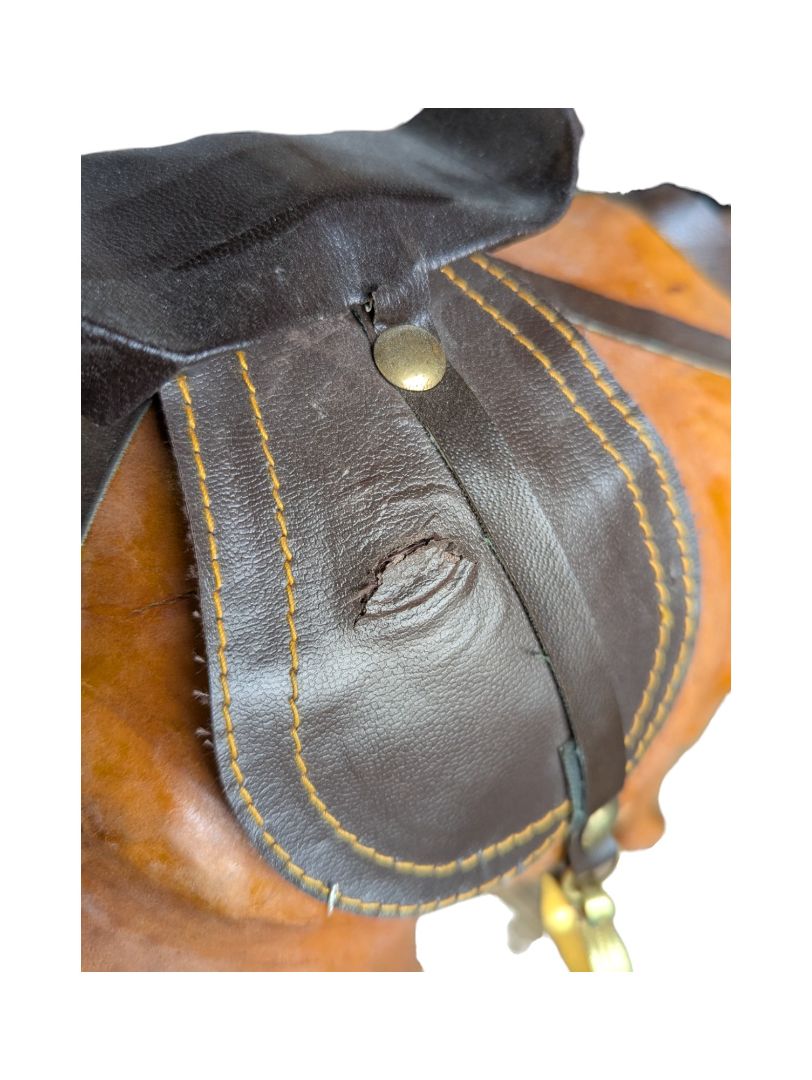 Genuine Leather Standing Camel Sculture
