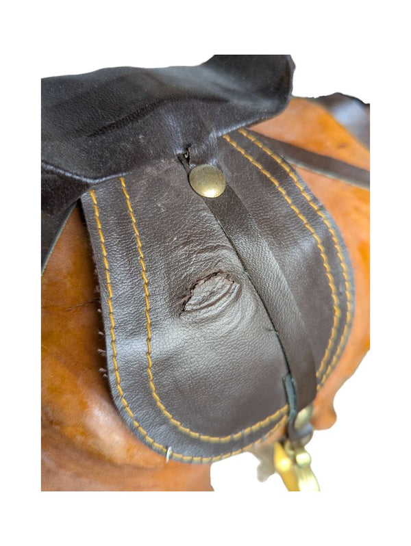 Genuine Leather Standing Camel Sculture