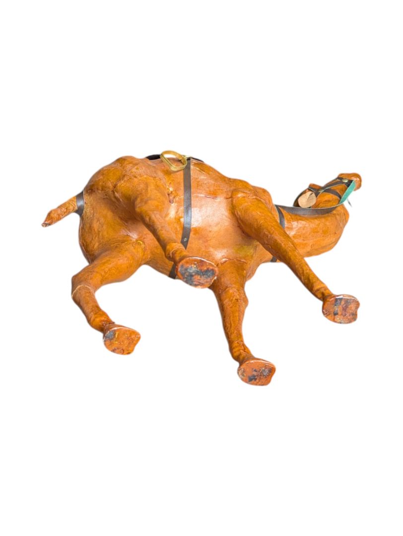 Genuine Leather Standing Camel Sculture