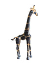 Pair of 2 Wooden Giraffe Sculptures