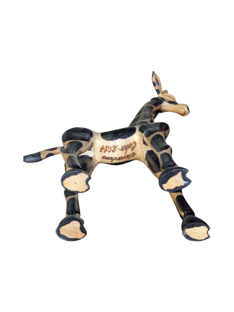 Pair of 2 Wooden Giraffe Sculptures