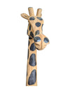 Pair of 2 Wooden Giraffe Sculptures