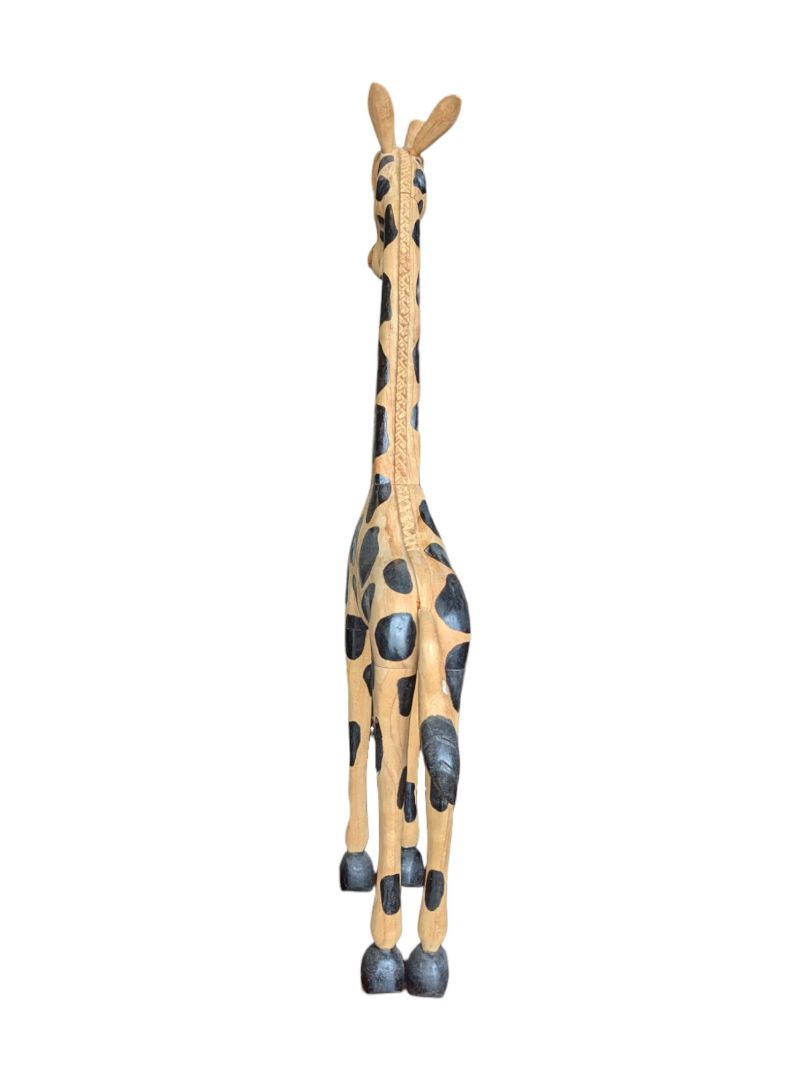 Pair of 2 Wooden Giraffe Sculptures
