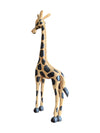 Pair of 2 Wooden Giraffe Sculptures
