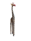 Pair of 2 Red-eyed Wooden Giraffes