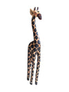 Pair of 2 Red-eyed Wooden Giraffes