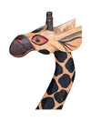 Pair of 2 Red-eyed Wooden Giraffes