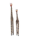 Pair of 2 Red-eyed Wooden Giraffes