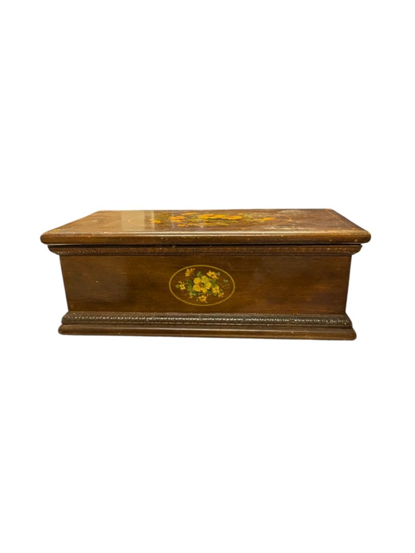 Vintage Muti-Compartment Cedar Trinket Box