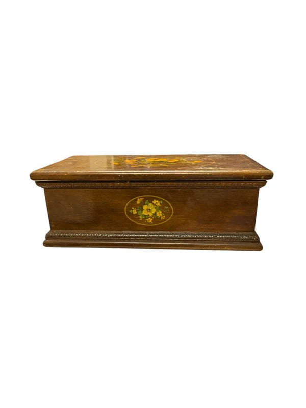 Vintage Muti-Compartment Cedar Trinket Box