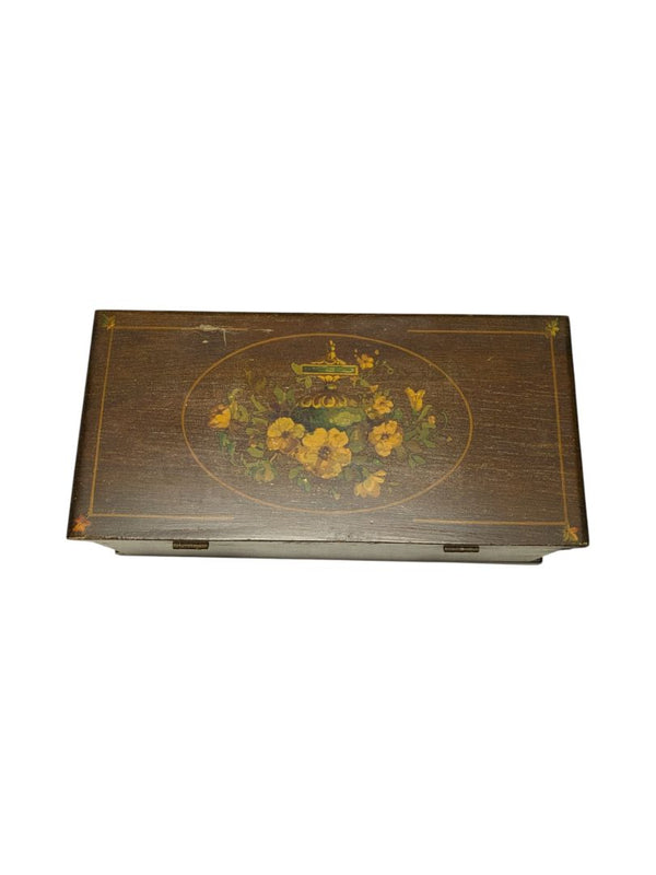 Vintage Muti-Compartment Cedar Trinket Box
