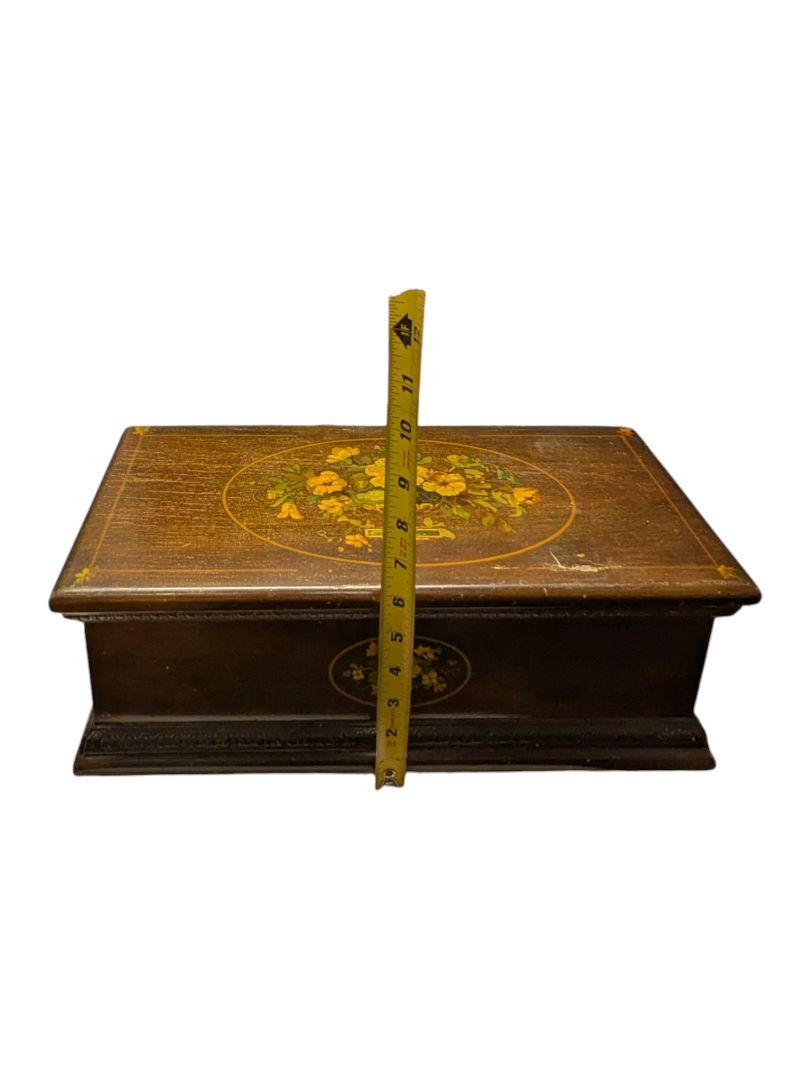 Vintage Muti-Compartment Cedar Trinket Box