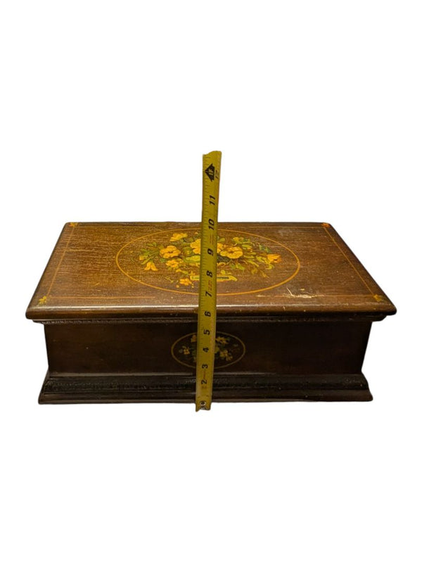 Vintage Muti-Compartment Cedar Trinket Box