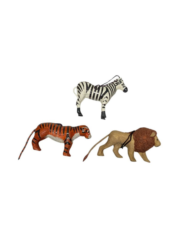 Paper Mache Animal Ornament (Bundle of 3)