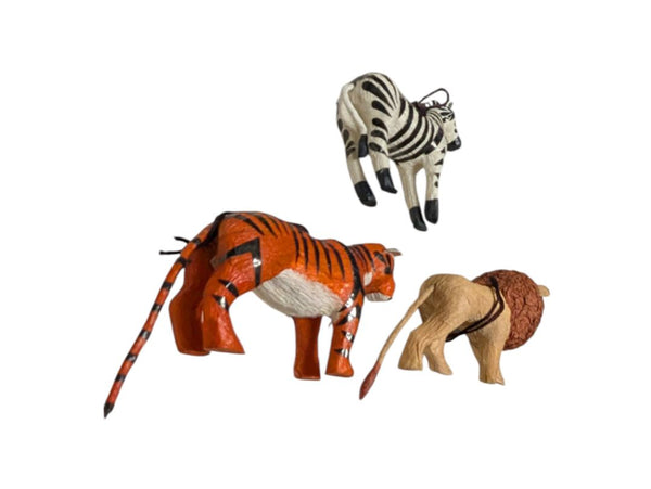 Paper Mache Animal Ornament (Bundle of 3)