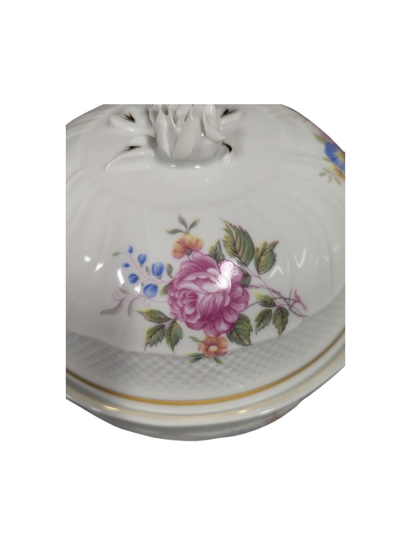Hollohaza Hungary Covered Porcelain Dish