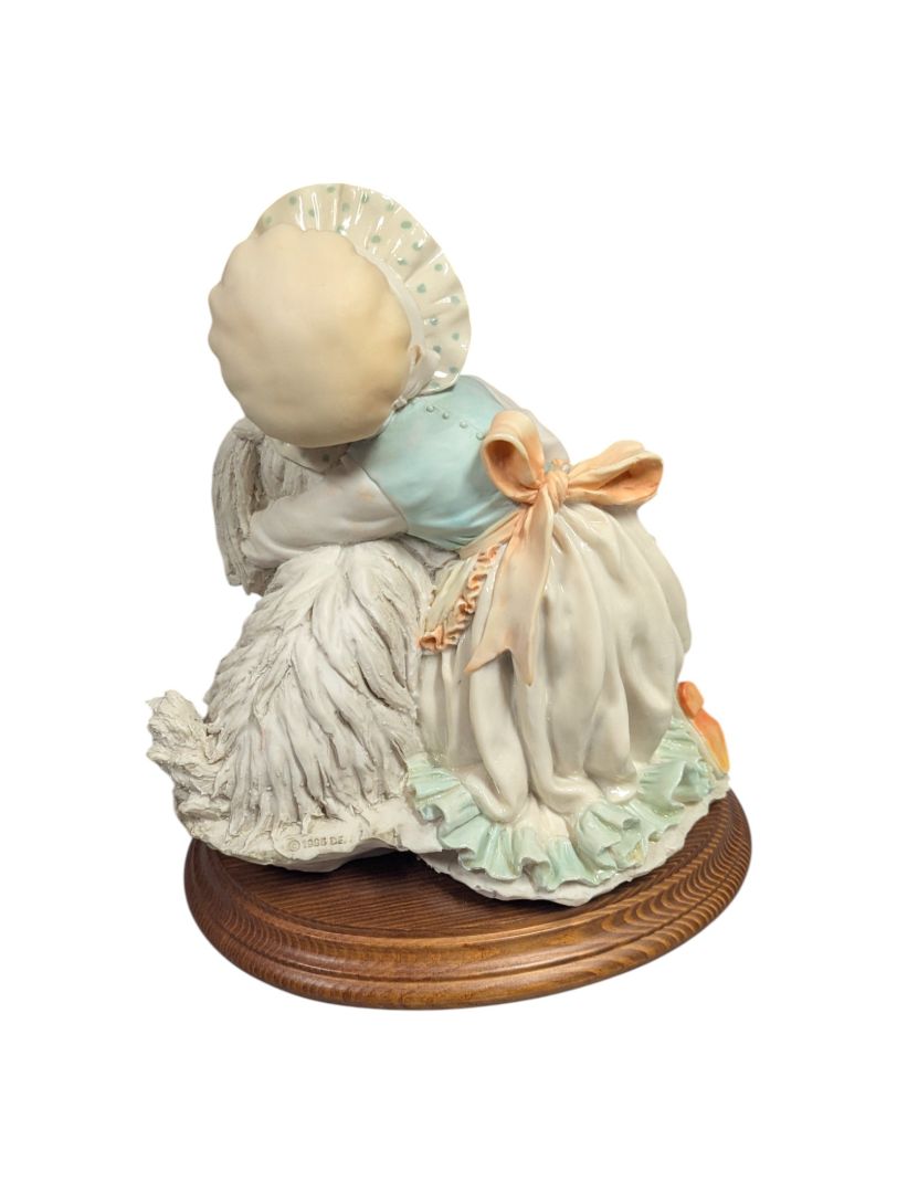A. Belcari Girl and Dog Capodimonte Porcelain Sculpture