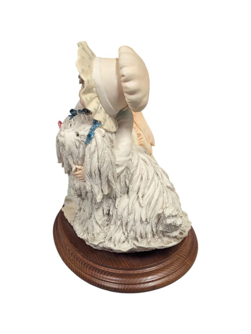 A. Belcari Girl and Dog Capodimonte Porcelain Sculpture