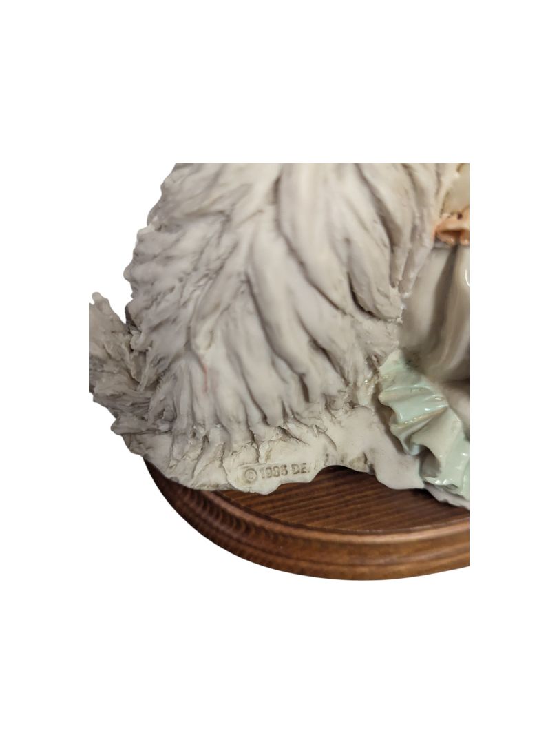 A. Belcari Girl and Dog Capodimonte Porcelain Sculpture