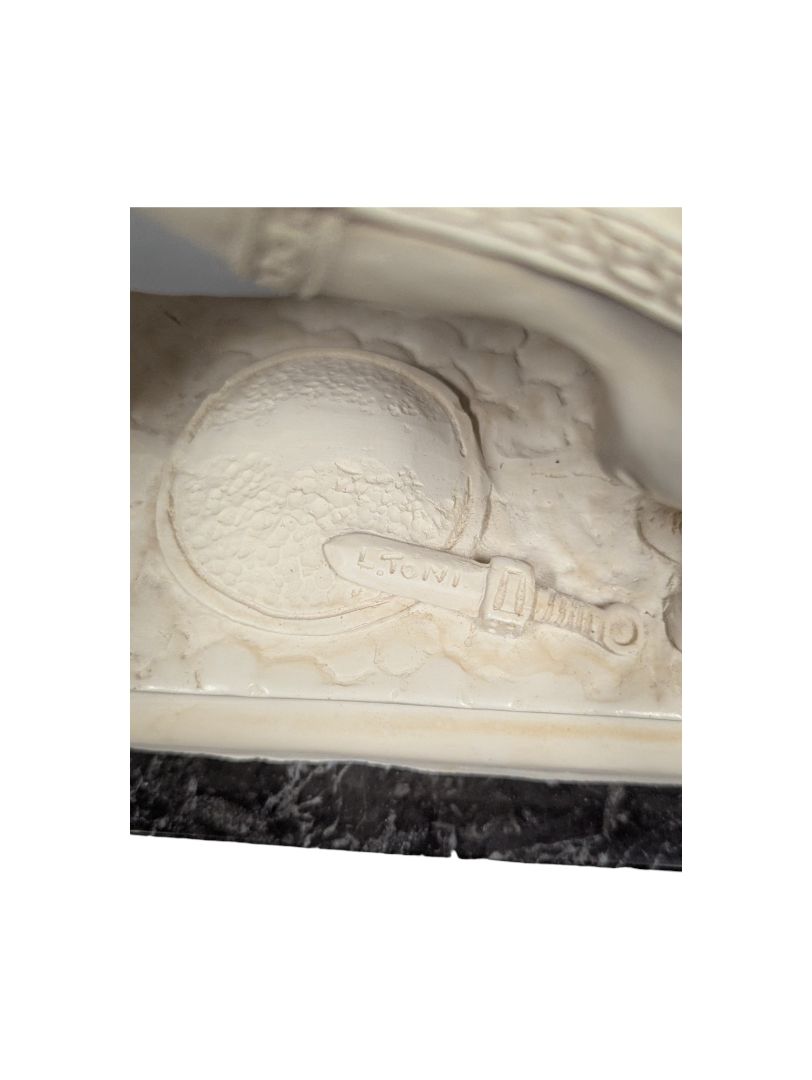 Lorenzo Toni - Roman Gladiator on Chariot Alabaster Statue