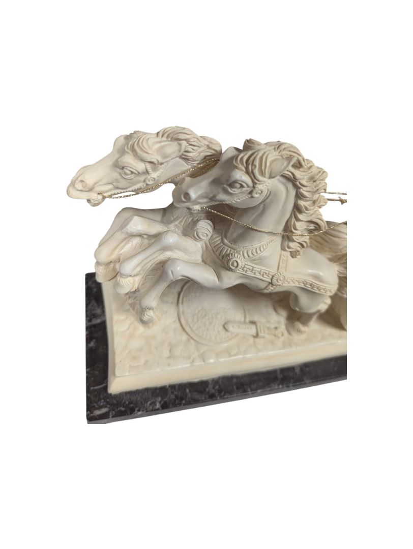 Lorenzo Toni - Roman Gladiator on Chariot Alabaster Statue